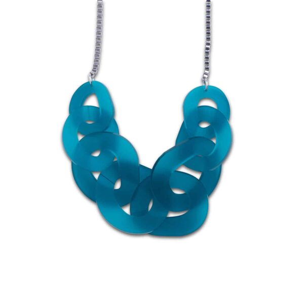 DECO FLEX O Link Necklace - Frosted Teal