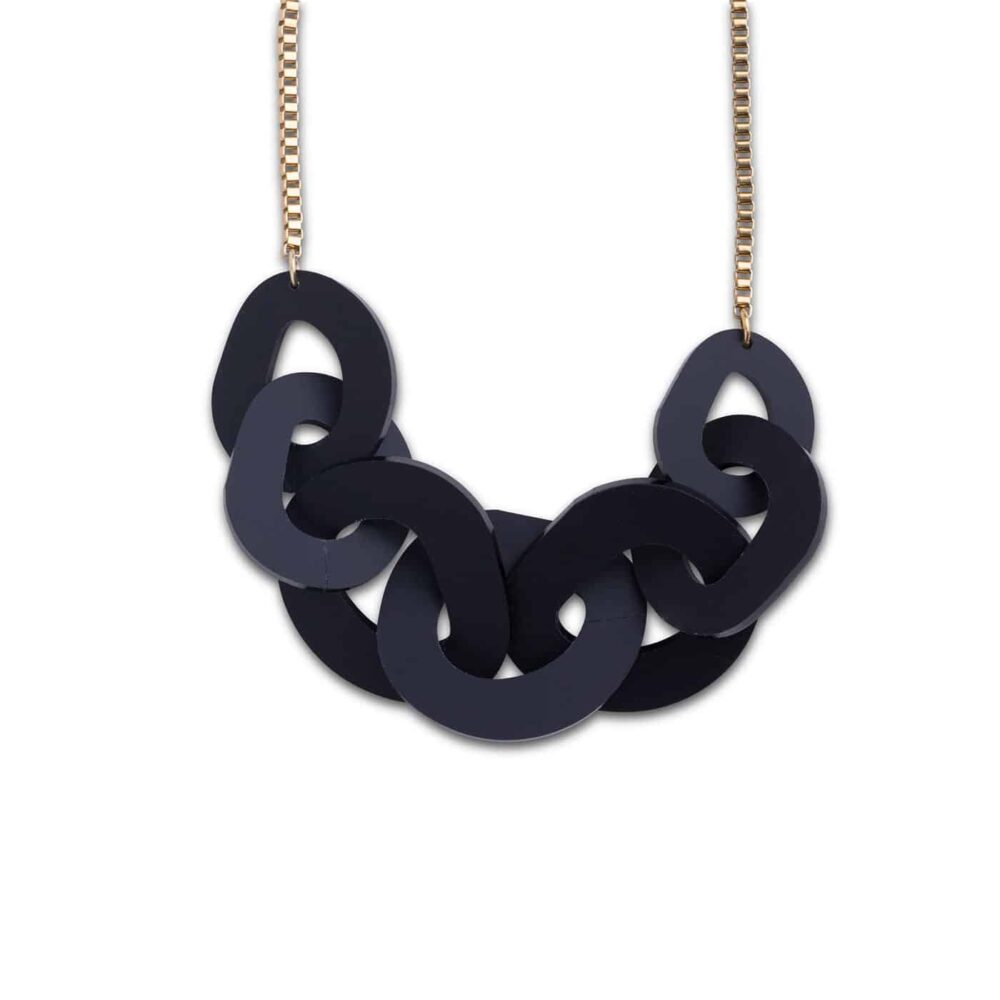 DECO FLEX O Link Necklace - Frosted Black