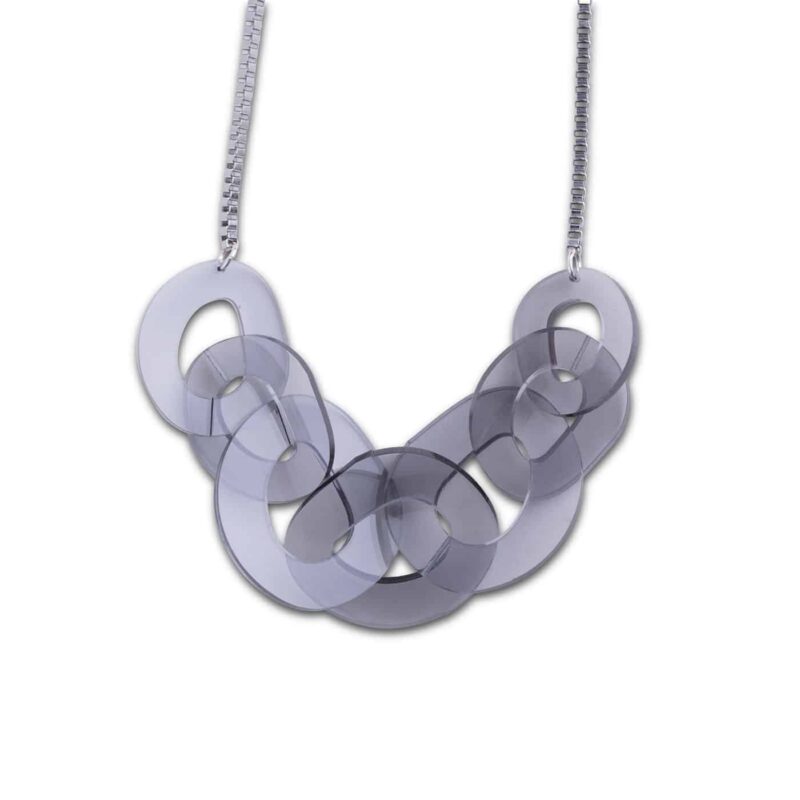 DECO FLEX O Link Necklace - Trans Grey