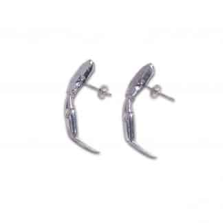 Crab Leg Earrings - Silver