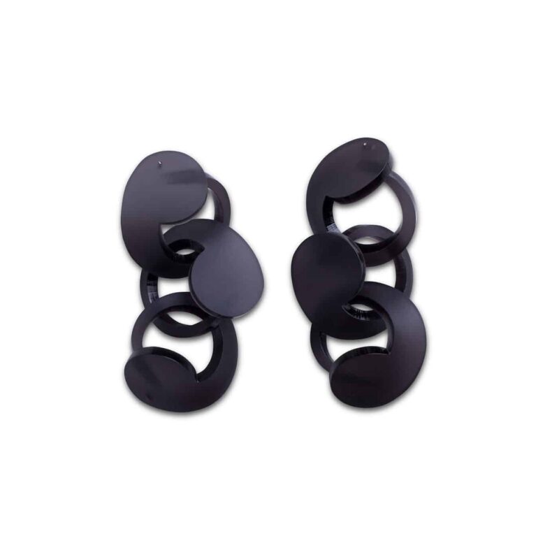 Spiral Drop Earrings Frosted Black
