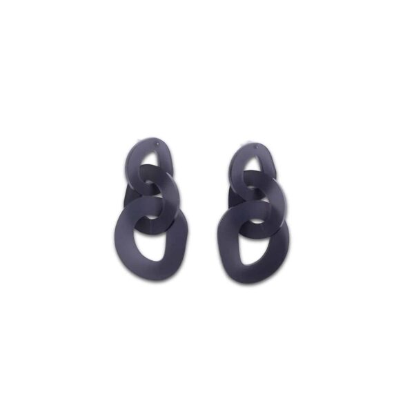 Triple O Link Earrings - Frosted Black