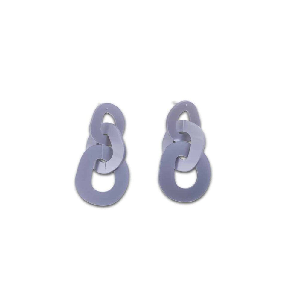 Triple O Link Earrings - Silver Shimmer