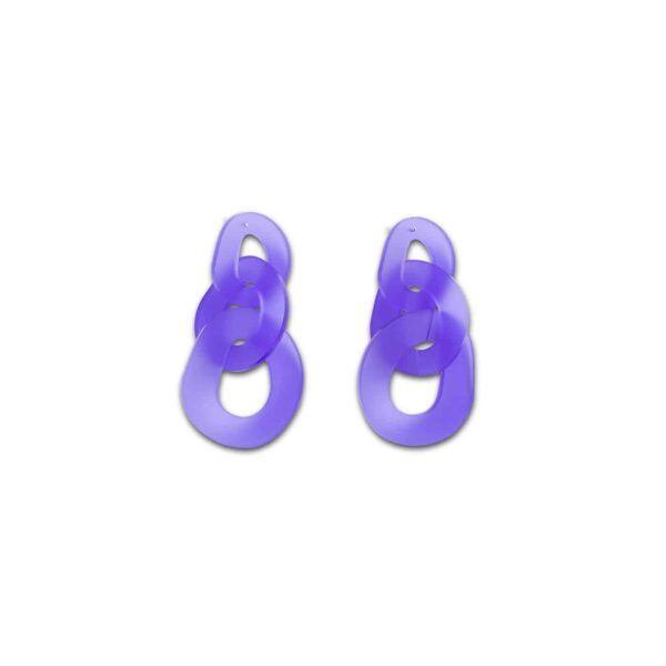 Triple O Link Earrings - Frosted Purple