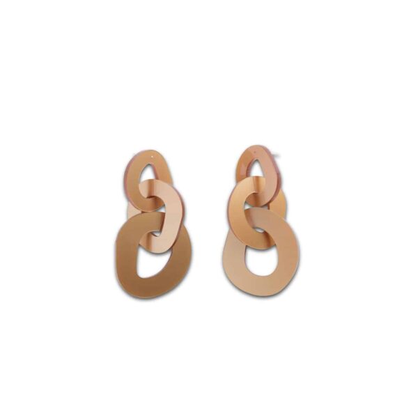 Triple O Link Earrings - Gold Shimmer