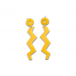 Zig Drop Earrings Yellow