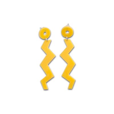 Zig Drop Earrings Yellow