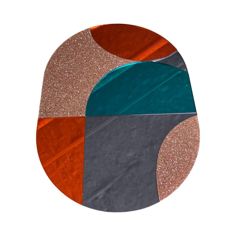 RE-FLEK Mirror - Copper, Glitter, Teal & Stone