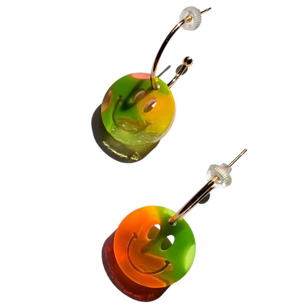 SMILEY Neon Citrus Hoop Earrings