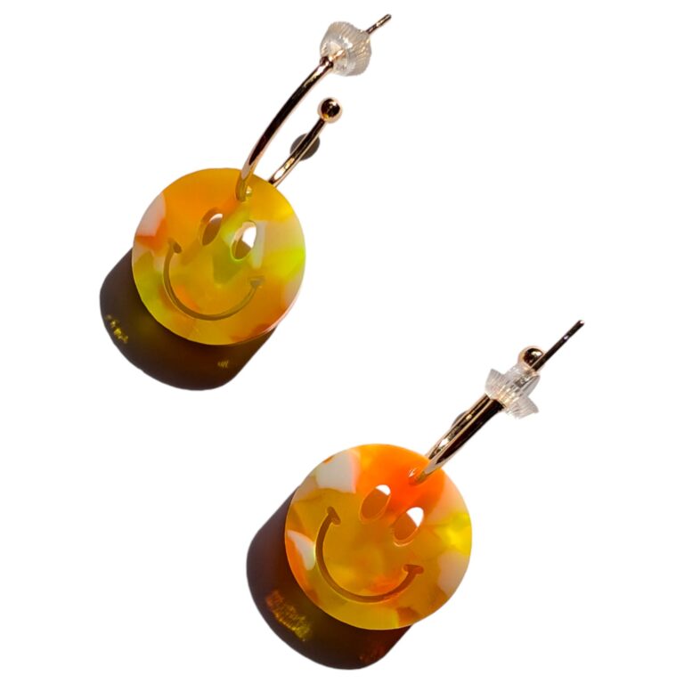 SMILEY Neon Amber Hoop Earrings