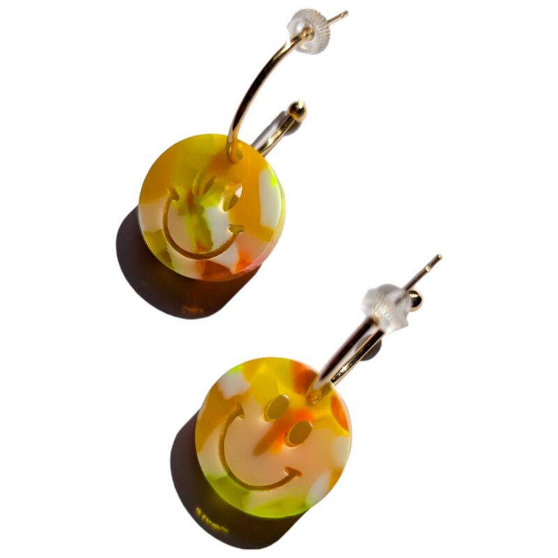 SMILEY Neon Sunny Hoop Earrings
