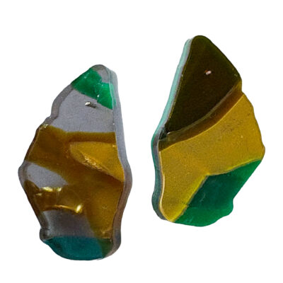 duality gold ore stud earrings