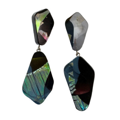 DUALITY opal noir drop earrings